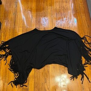 Black Fringe Women's Blouse